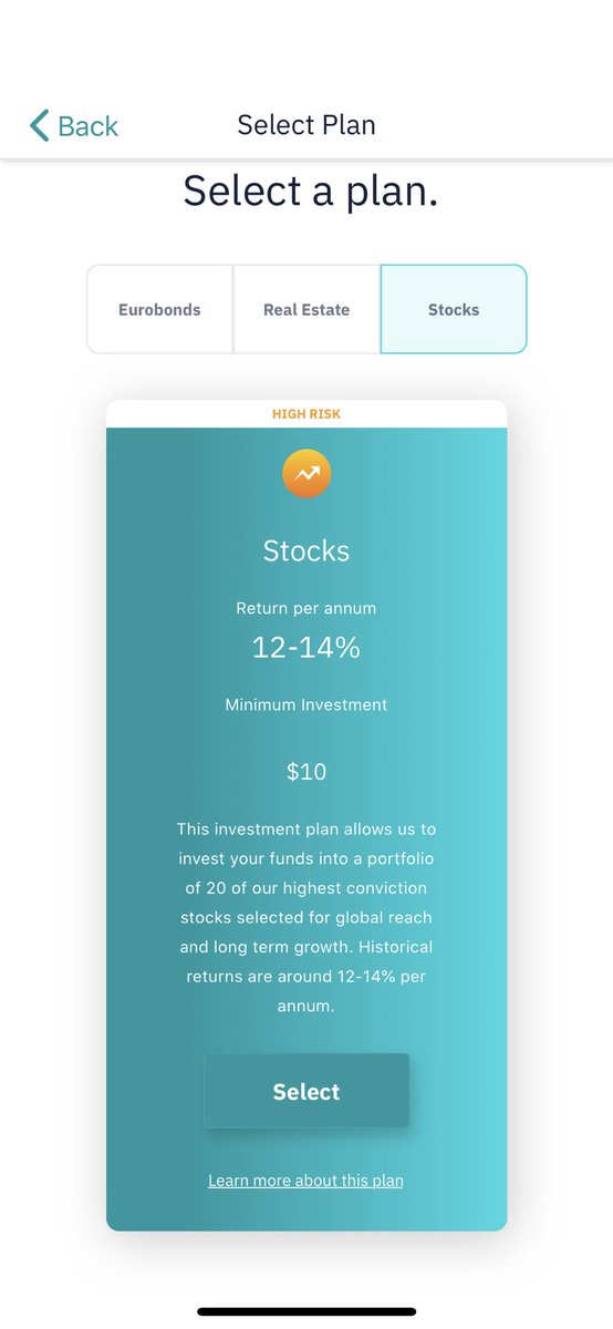 investment is classified as high risk which means that the returns are even more likely to offer more or less returns than the 12-14% offered. The stocks portfolio includes companies like Facebook, Amazon, Shopify etc.If you invest in the stock option, you can withdraw at any