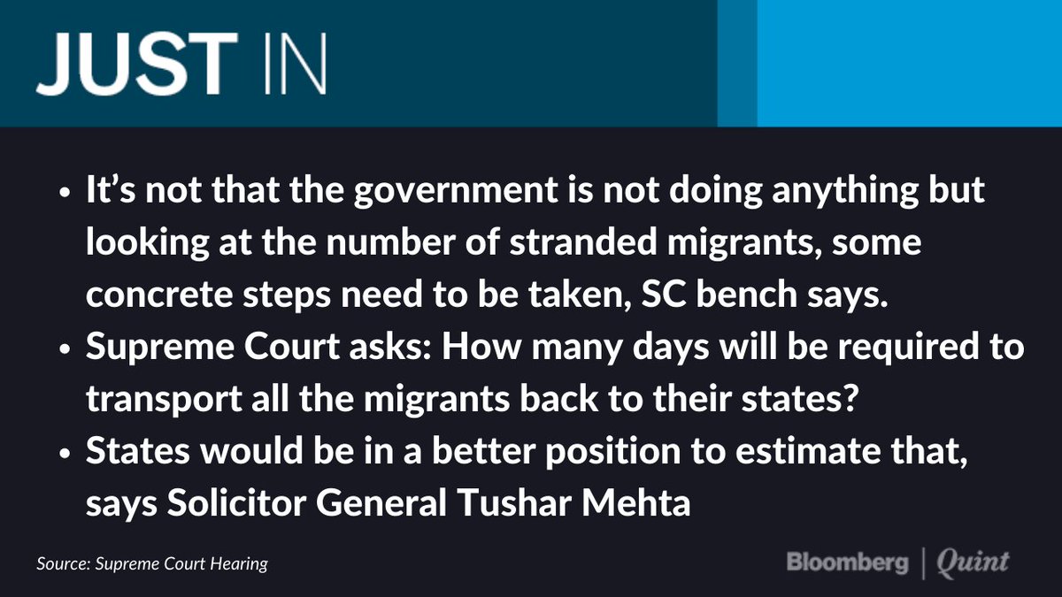 Migrants Issue: This is an unprecedented crisis and we are taking unprecedented measures, says Solicitor General Tushar Mehta.Read background:  http://bit.ly/3d3fXje 