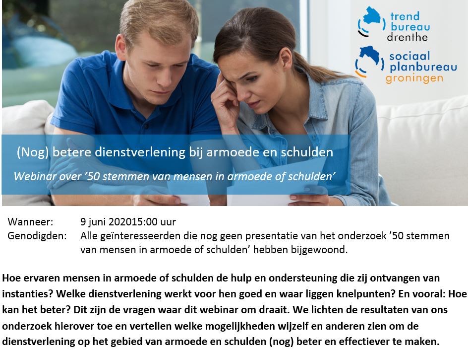 TrendburDrenthe's tweet photo. Heb je de presentatie (Nog) betere dienstverlening bij #armoede en #schulden nog niet bijgewoond? Meld je dan aan voor de gratis webinar over ’50 stemmen van mensen in armoede of schulden’ op 9 juni, 15:00 uur.https://t.co/tR79fOr4NV https://t.co/WZ4Y5Lgv2Q