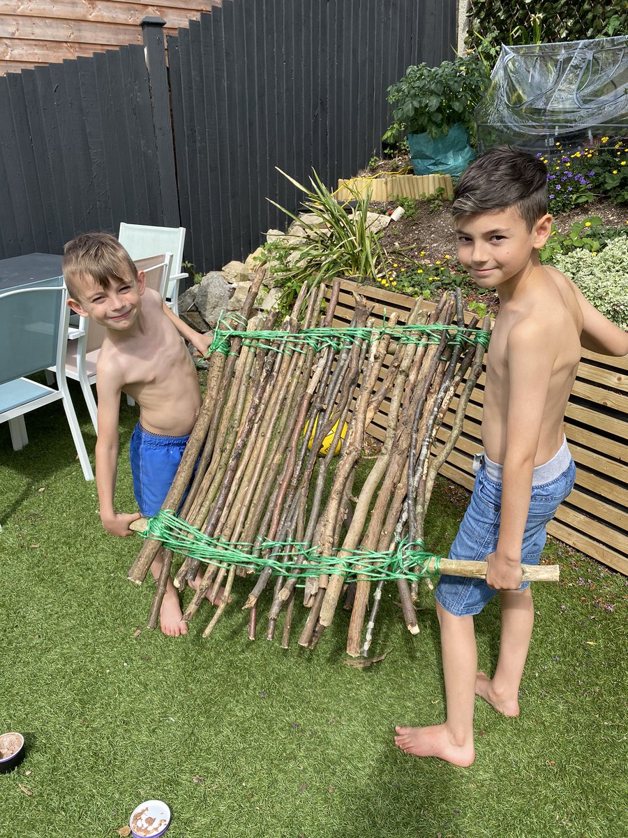 beccyjl's tweet photo. The boys have made a raft and we tried it out. It floated but just not when they sat on it, we are now adding bottles underneath 😂 @MaundeneSchool https://t.co/EI0VL61f5D