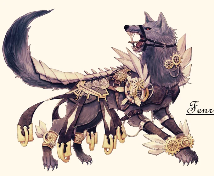 たそそと合作した創作幻獣たち 