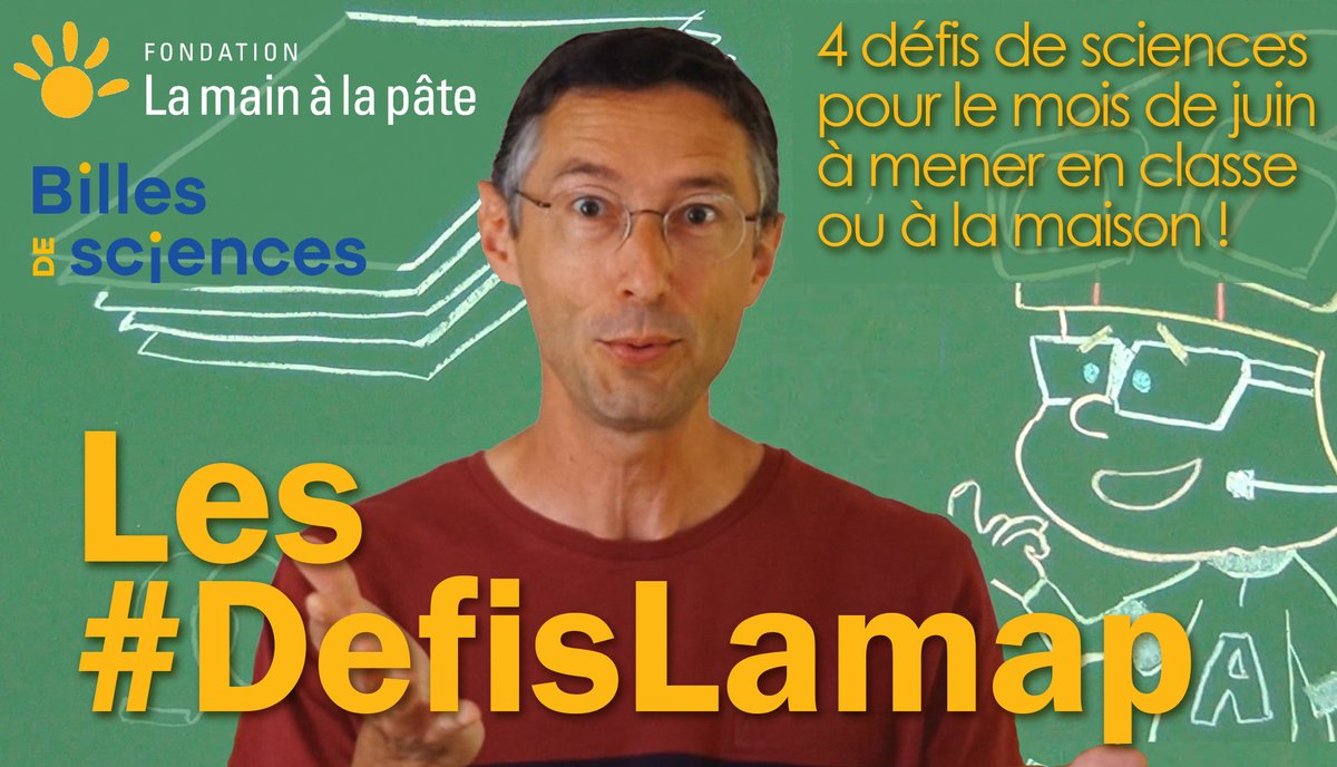 Fondation La main à la pâte (@fondation_lamap) on Twitter photo 📣Oyez ! Dès lundi et pour le mois de juin, <a href="/Fondation_Lamap/">Fondation La main à la pâte</a> <a href="/Billes2sciences/">Billes de Sciences</a> et Jérôme de <a href="/Substratum_fr/">Substratum</a> vous proposeront chaque lundi les #DefisLamap ! A l'école ou la maison, avec l'enseignant ou les parents, relevez ces petits défis de science et partagez-nous vos solutions ! 📣Oyez ! Dès lundi et pour le mois de juin, <a href="/Fondation_Lamap/">Fondation La main à la pâte</a> <a href="/Billes2sciences/">Billes de Sciences</a> et Jérôme de <a href="/Substratum_fr/">Substratum</a> vous proposeront chaque lundi les #DefisLamap ! A l'école ou la maison, avec l'enseignant ou les parents, relevez ces petits défis de science et partagez-nous vos solutions !