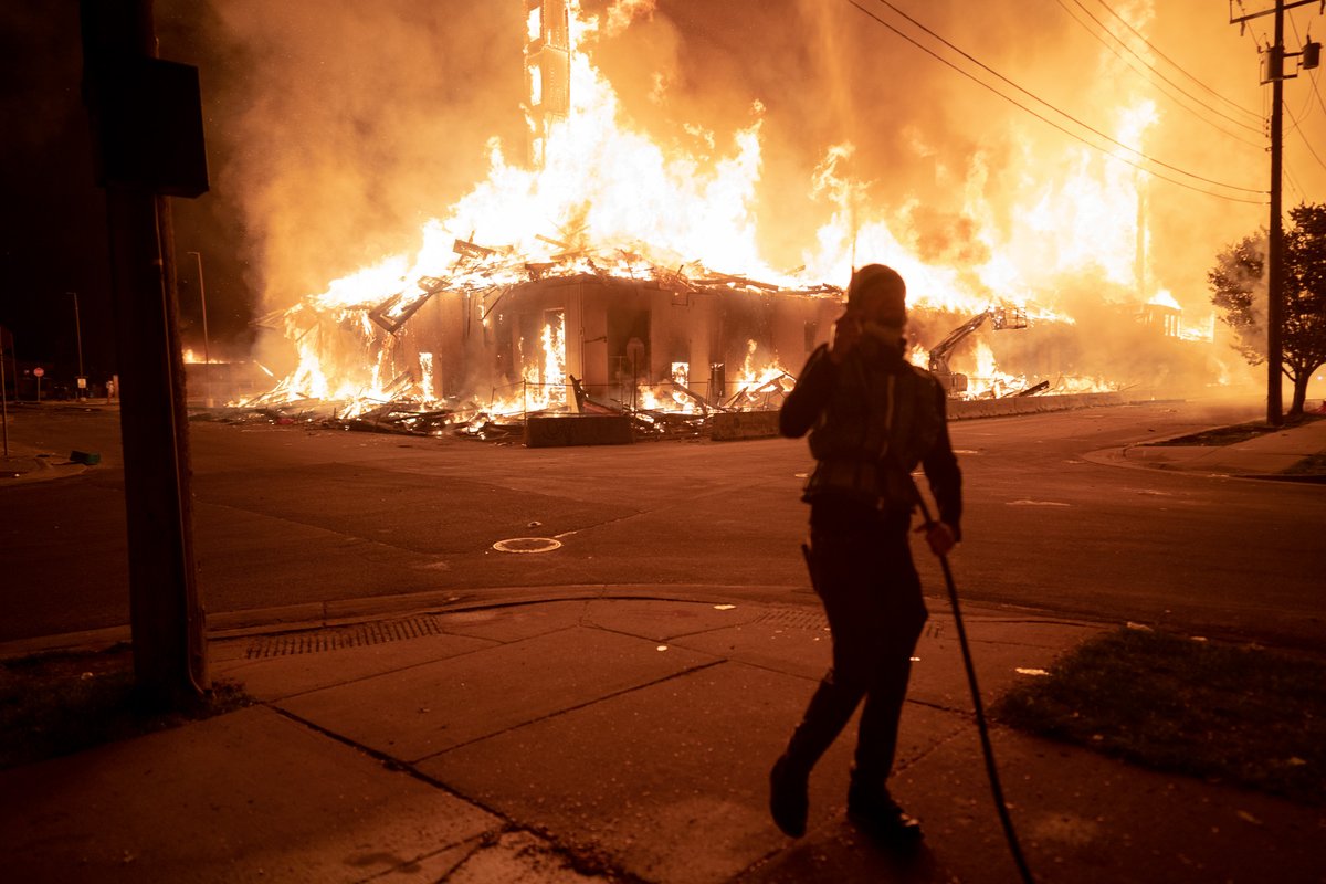 Never in my life had I imagined I'd see violence and destruction in my home city like I saw tonight. I went to high school two blocks from here. Lake St. and 26th Ave. S.