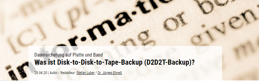 Quantum_DACH's tweet photo. #D2D2T ist ein Konzept zum #Backup von Daten, das die Daten in einem ersten Schritt auf Festplatten und anschließend nach bestimmten Regeln und Vorgaben auf einem Bandlaufwerk oder einer Bandbibliothek speichert. Mehr zum Thema bei @StorageInsider https://t.co/4KGCXV6pBb https://t.co/jouMyH0pEH
