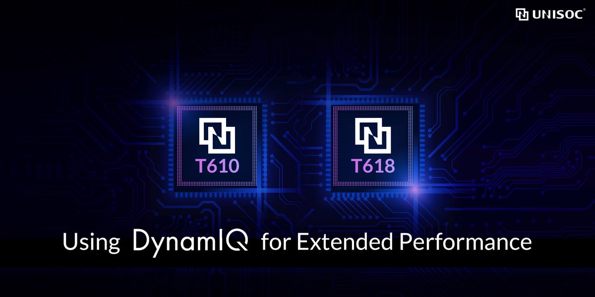 UNISOCTech's tweet photo. Using ARM's #DynamIQ technology, the UNISOC #T610 and #T618 can perform better and generate less heat. This extends the efficiency and peak performance duration. https://t.co/0mayBIKecQ