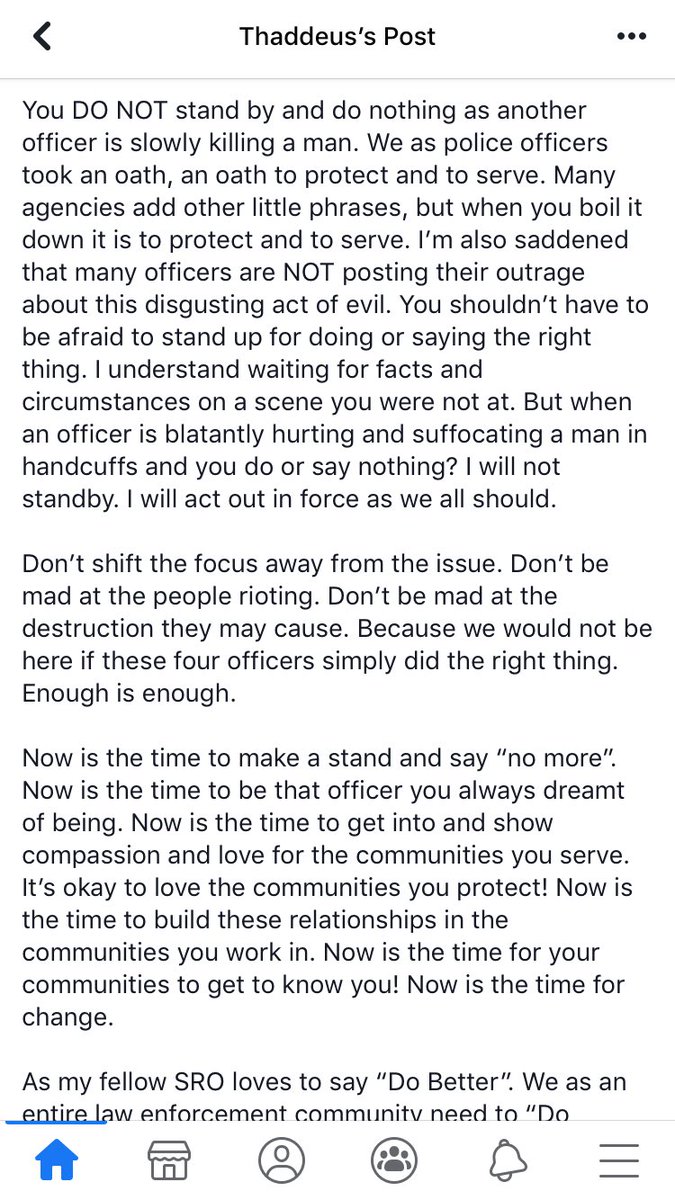 RyanJamesMN's tweet photo. An officer named Thaddeus Kerkhoff wrote this. I don't know anything about the officer but I thought it looked like a good message to share https://t.co/IepKIBWidd