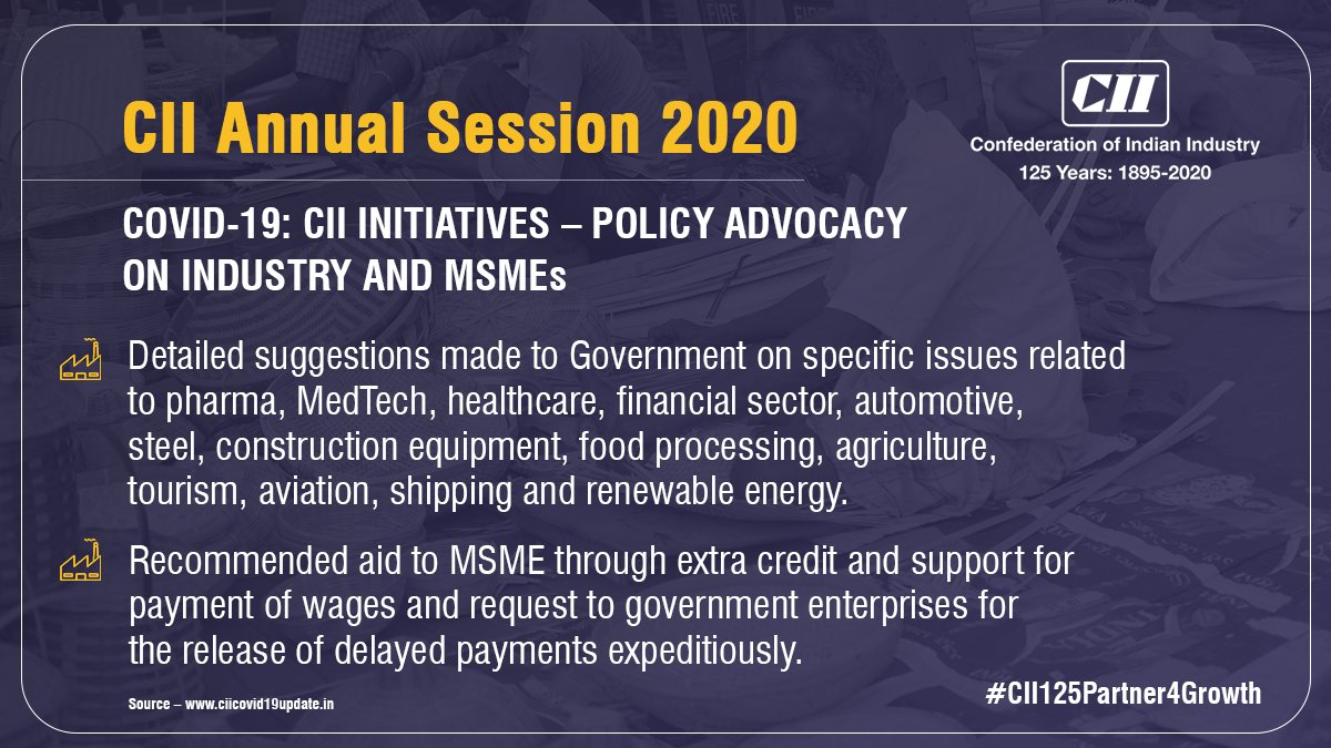 FollowCII's tweet photo. What will it take for Industry to restart smoothly post-COVID 19? Share your ideas at the CII Annual Session 2020. Register now ➡ https://t.co/cOvdRAWaml #CII125Partner4Growth #CIIAnnualSession2020 https://t.co/78rqDTjY6g