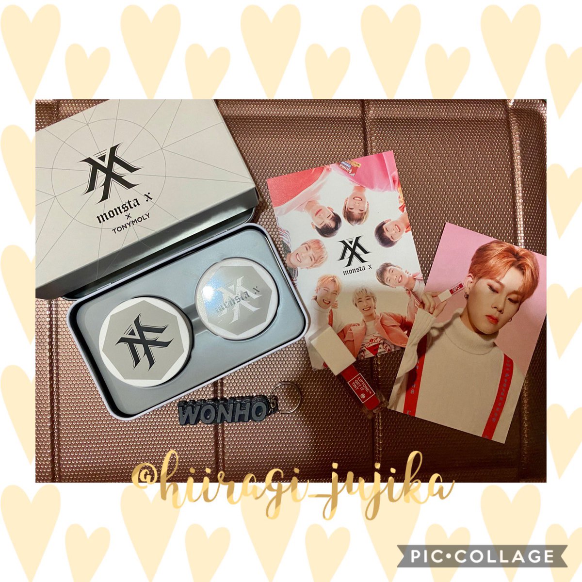 Prize #7: (BG—2600 MBBs only so no shipping)1 Winner of Tony Moly powder set + tony moly liptint + Jooheon and OT7 tony moly photocard*like/rt*do any of the above and reply with proofs* ends TBA