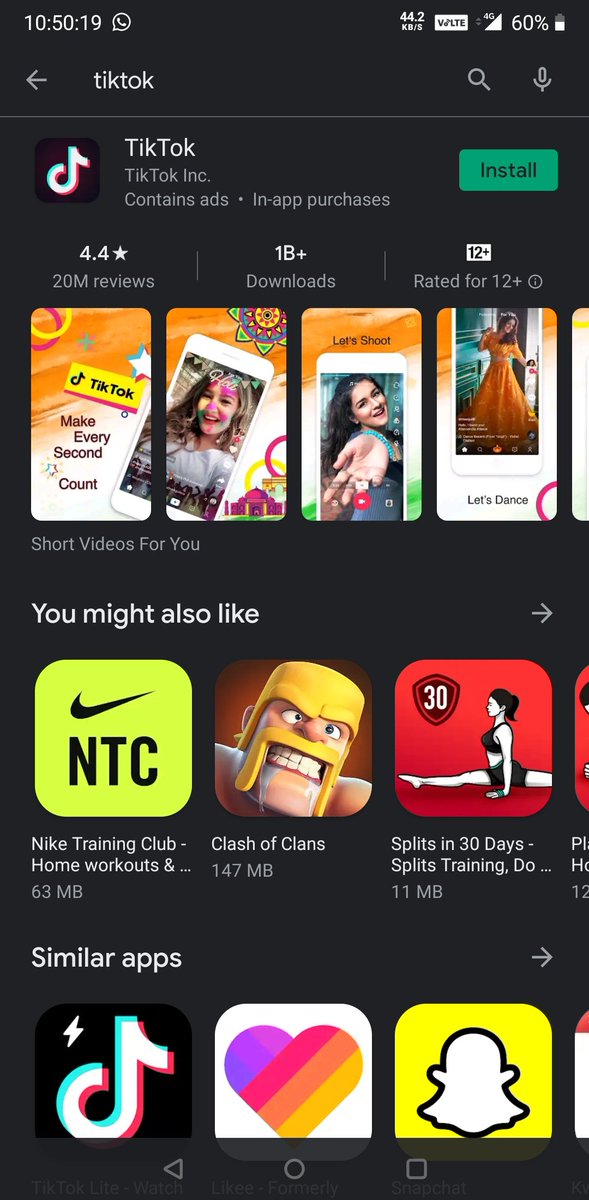 AapkaApnaHappy's tweet image. Ye #BanGoogle Karna padega lagta hai #BanTikTokInIndia  Rating dekho vapis 4.4 ho gayi