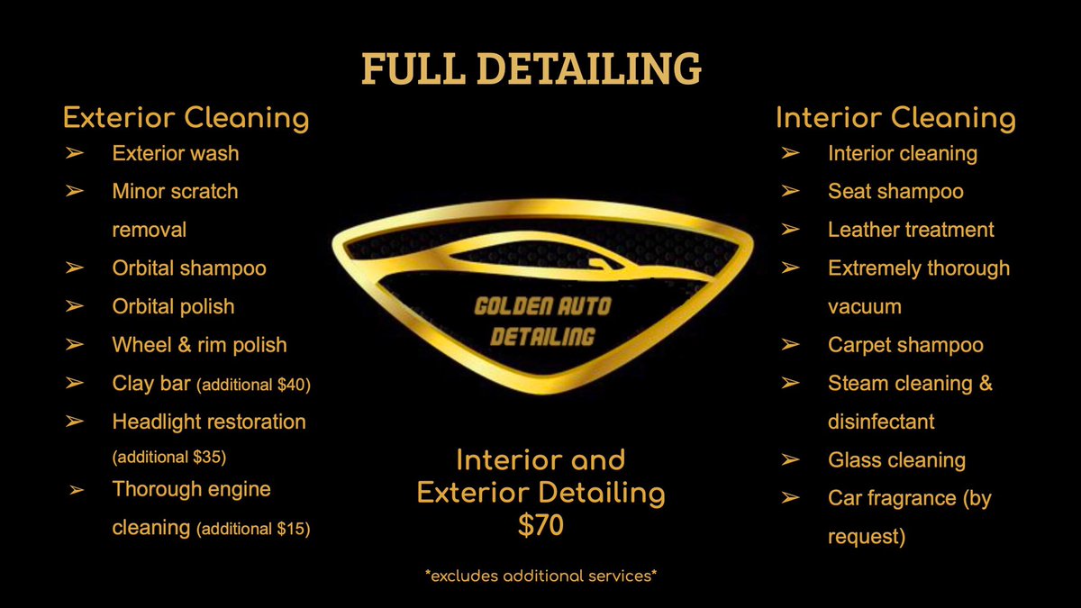 Hi guys! I started my detailing business. I am located in the DMV and a simple retweet &amp; like could help me reach my next customer. If you have any questions feel free to dm me on here. Thanks for supporting! Take care guys!