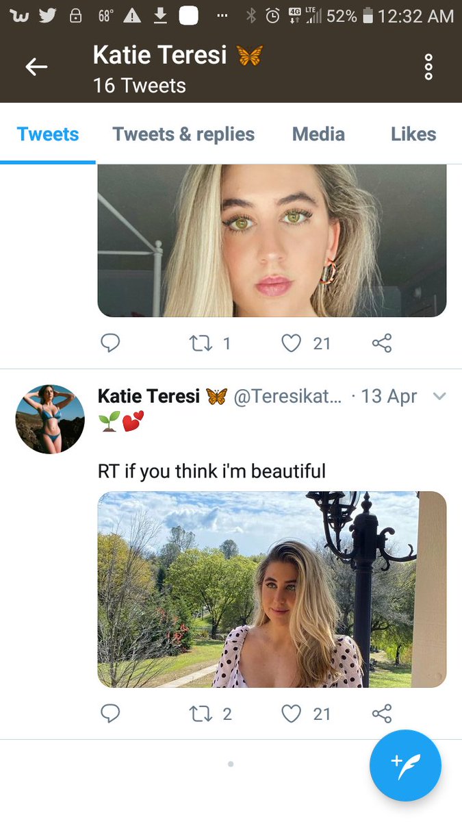 Retweet if you think I beautiful.The real Katie Teresi don't talk like this.She already know she beautiful.