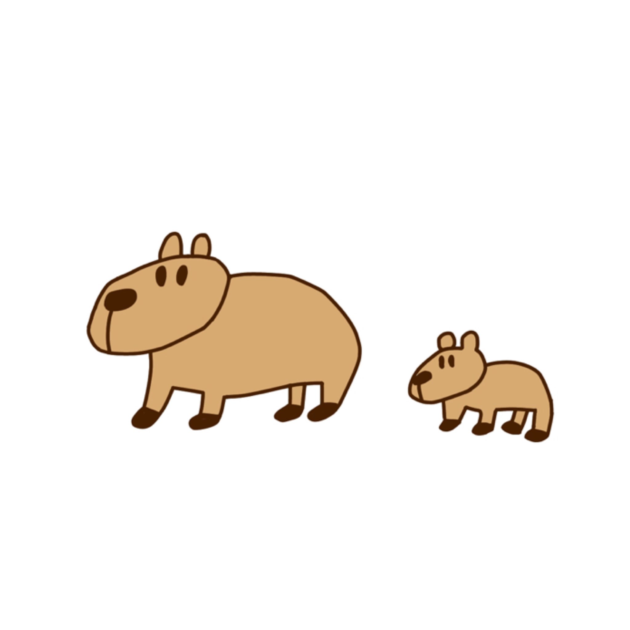 تويتر 無表情な動物たち على تويتر カピバラの親子 そっくり イラスト 無表情な動物たち カピバラ 親子 赤ちゃん ゆるいイラスト T Co Ggojszocty