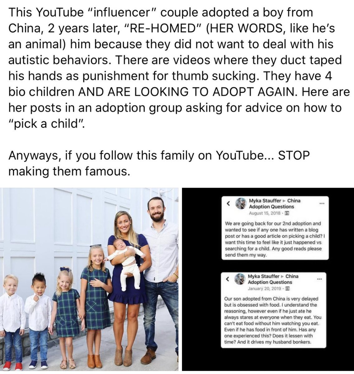 I found a new evil in the world - INSTAMOMS #mykastauffer   People should not be taking parenting or lifestyle advice from IG or YOUTUBE celebs.  I hope sponsors DROP HER like she dropped her poor kid.