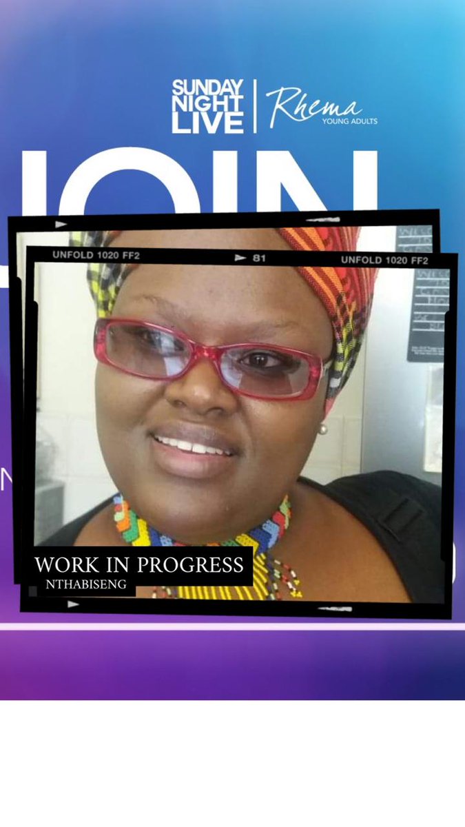 RhemaYA's tweet photo. Join Nthabiseng at 6pm on insta live with chatting to us on the topic “Work in Progress” https://t.co/4Ck54f9X2v