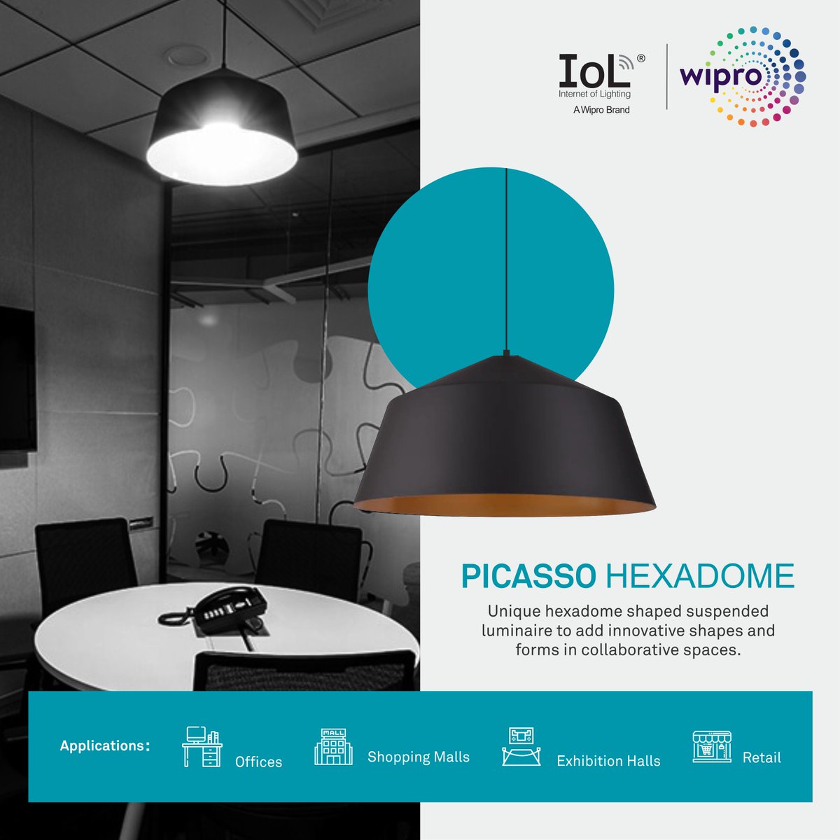 lighting_wipro's tweet image. Whoever disliked stylish offices? 

Wipro Lighting&apos;s Picasso Hexadome adds to the glamour of your workspace with its unique hexadome design. 

Click here to know more: bit.ly/2TMobVs

#luminaire #workspacelighting #Luminous #ChooseWiproLighting #Lighting #Efficient