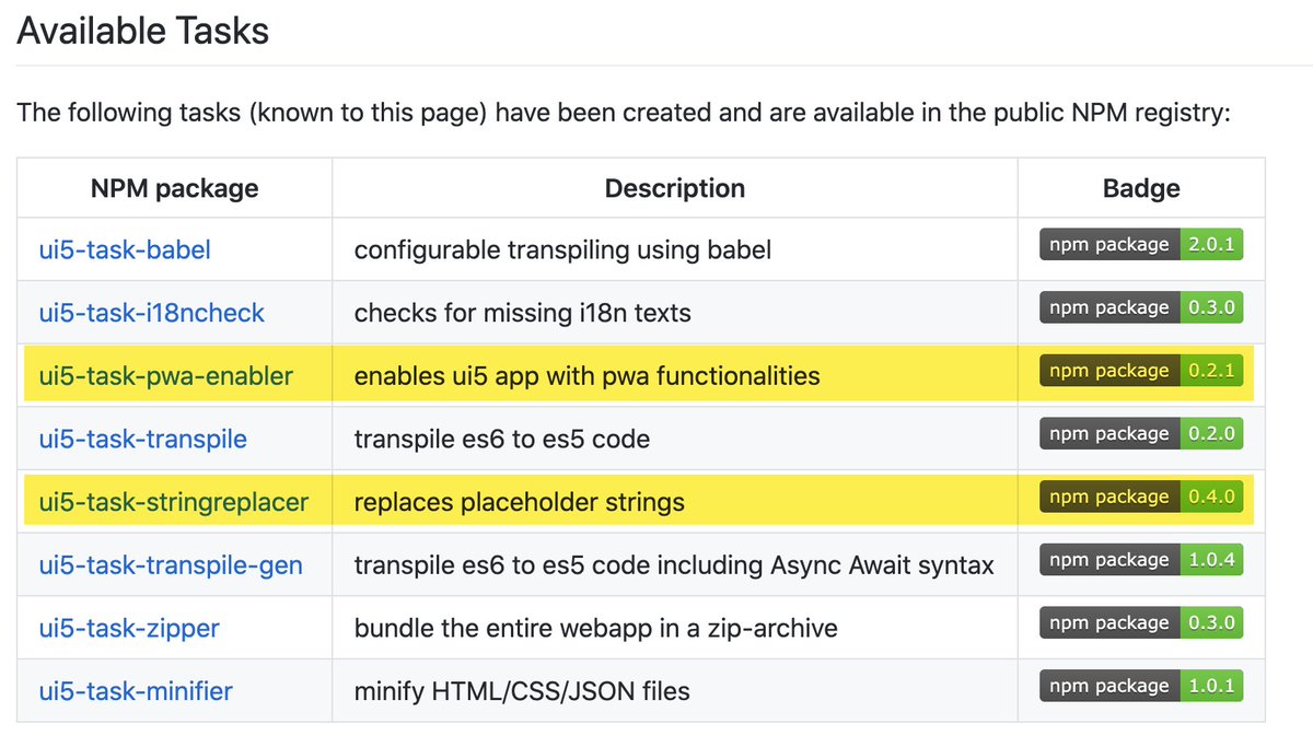 📣 We have some new kids on the block in the #UI5 tooling ecosystem showcase @vobu!
- string replacer by TheVivikGowda
npmjs.com/package/ui5-ta…
- PWA enabler by maxmoehl and monakac
npmjs.com/package/ui5-ta…
Additionally several bug fixes of middlewares and tasks!
Enjoy! #UI5Tooling