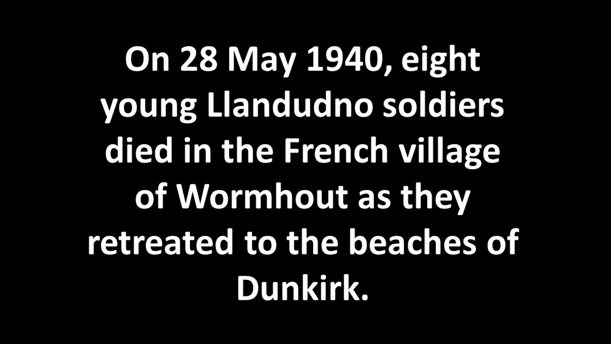 Remembering the 8 Llandudno lads who died 80 years ago today at Wormhoudt on the retreat to  #Dunkirk. This thread is their story   #Wormhout  #Dunkirk1940