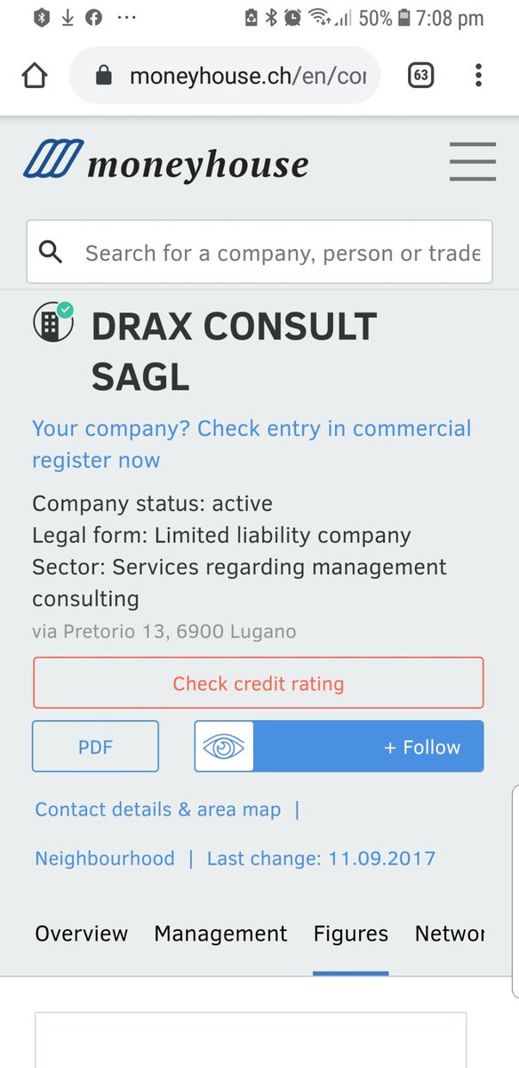 1/6 The Covid -19 scandal. A short bio of Corruption in Zimbabwe. We will start by Introducing the Company behind the scandal. We have a Swiss Based Company Known as Drax Consulting SAGL. Check carefully what this Company's main business is.