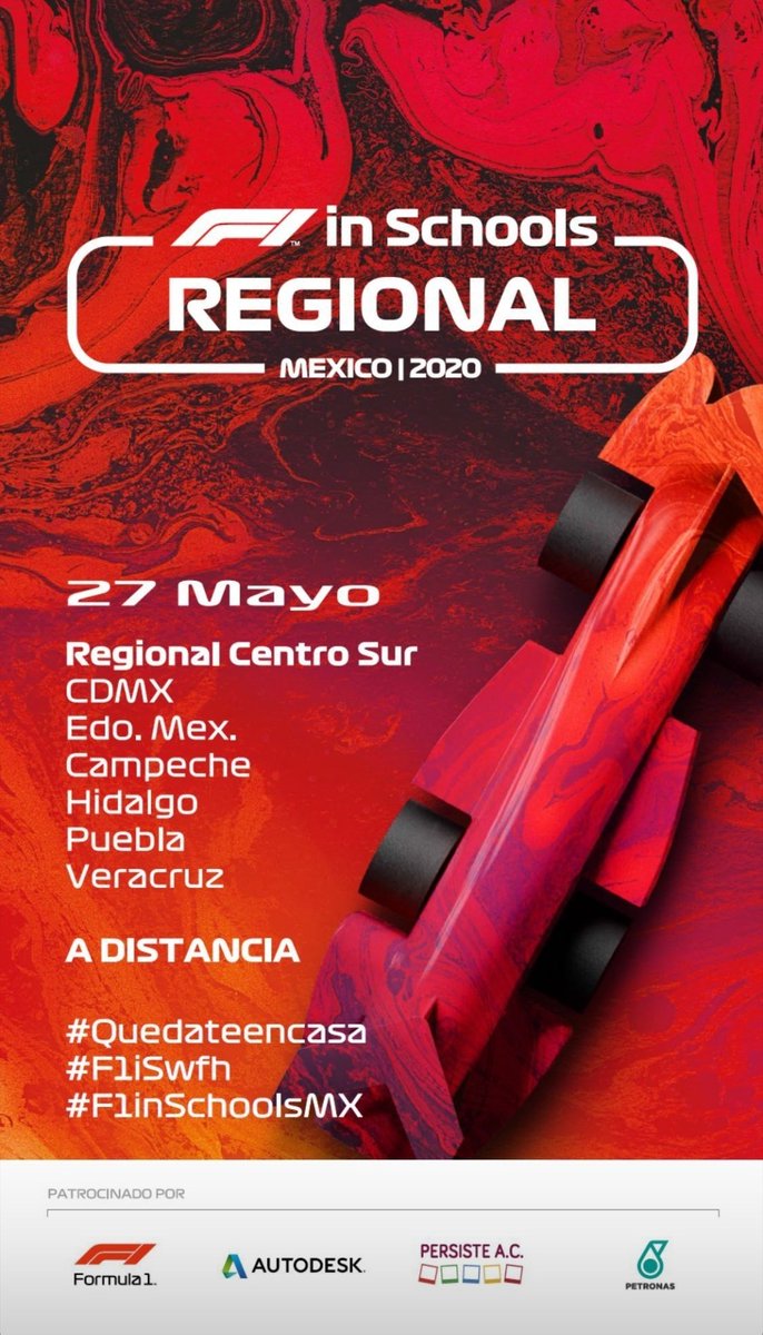 F1inSchoolsMx's tweet photo. Empezamos la temporada de competencias regionales del Desafío #F1inSchoolsMx en formato a distancia.

27 de mayo - Regional Centro Sur
28 de mayo - Regional Bajío
28 de mayo - Regional Norte

#F1inSchoolsMx
#F1iSwfh
#QuédateEnCasa
#PersisteAC https://t.co/DAOE3vpfk2