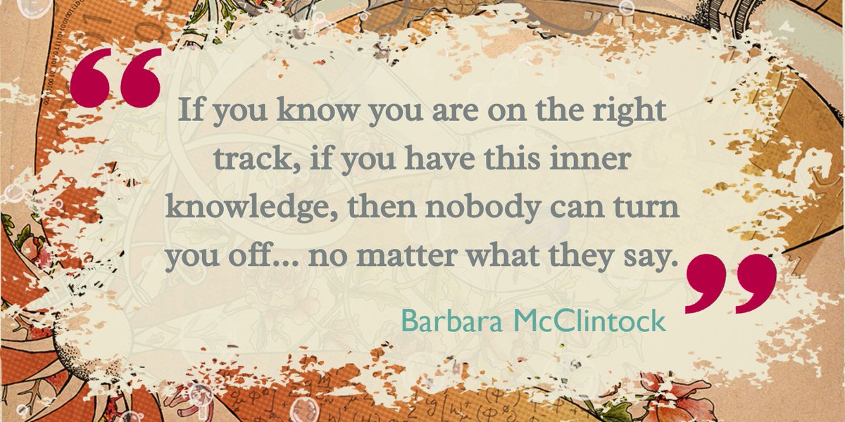 WATT_network's tweet photo. #BarbaraMcClintock is the only woman to be awarded an unshared @NobelPrize in Physiology or Medicine. McClintock discovered 'jumping genes' in corn, and proved that chunks of #geneticcode can change position on a #chromosome, affecting #geneticexpression. #WomenInSTEM #RoleModel https://t.co/YrGOrDdF2h