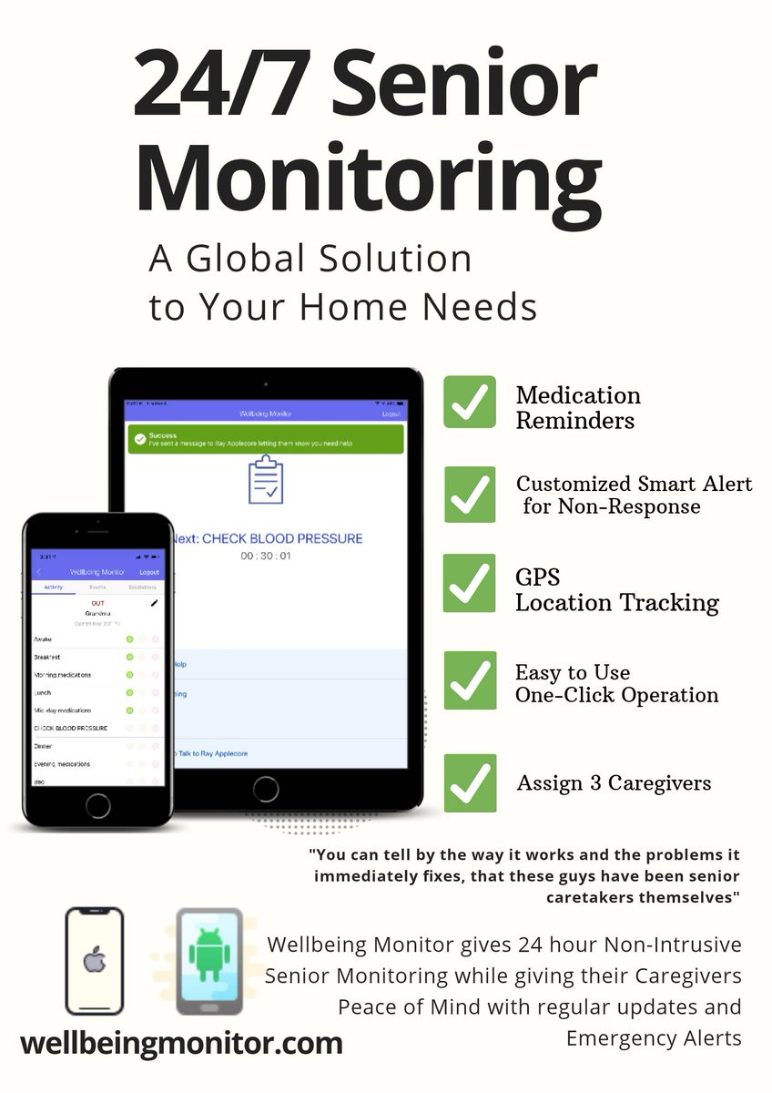 WellbeingMonApp's tweet photo. Caregiving in the Palm of your Hand
https://t.co/jxP4OckLjj

Available on iOS and Android

#Eldercare #independentliving #seniorliving #assistedliving #Dementia #Alzheimers #technology #ios #android #tech #home #seniorcare #aginginplace #medicationreminder #wellbeingmonitor https://t.co/gh69UU1TQ8