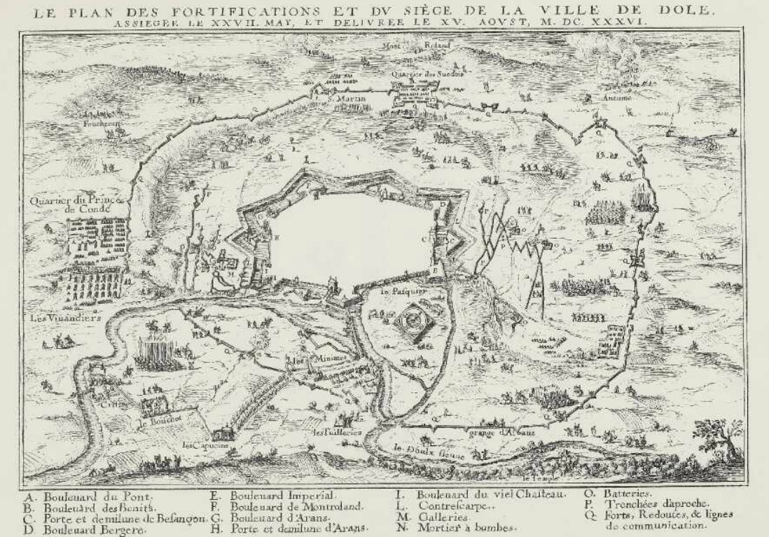 Le 28 mai 1636 commençait le siège de  #Dole par l’armée du Duc de Condé. Il devait durer jusqu’au 15 août. http://memoirevive.besancon.fr/ark:/48565/a011370352031h1C3TS/1/1