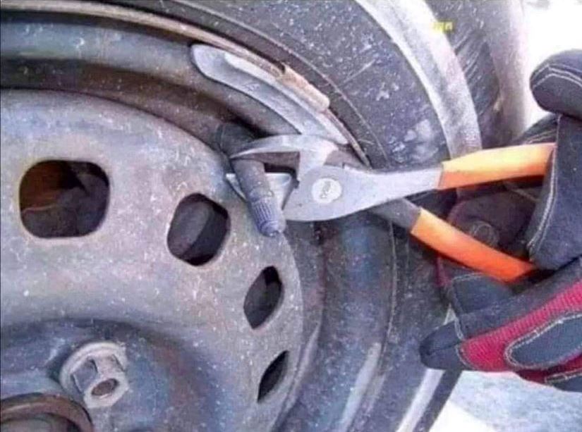 Did you know that every tire comes with an inbuilt GPS chip so that you can be tracked via 5G networks? To stop yourself being under surveillance and followed, you have to cut off the little antenna that sticks out.