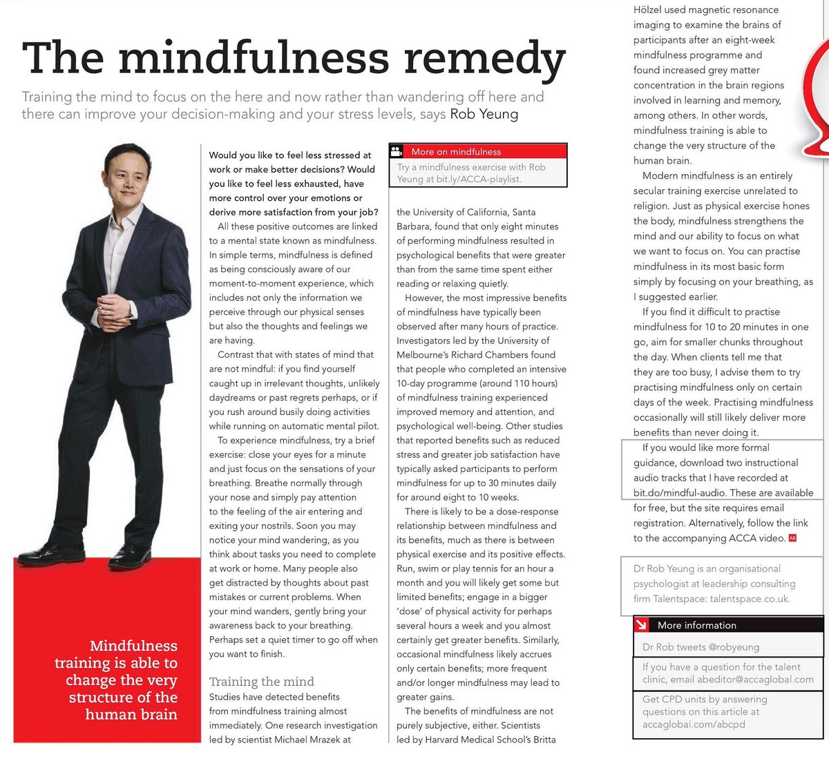 RobYeung's tweet photo. If you're not convinced about the idea of mindfulness, then here's some of the science behind it.

No, it's not some mystical thing. It's just a psychological technique for focusing the attention and being more in control of your emotions. https://t.co/hDcbD7bK7s