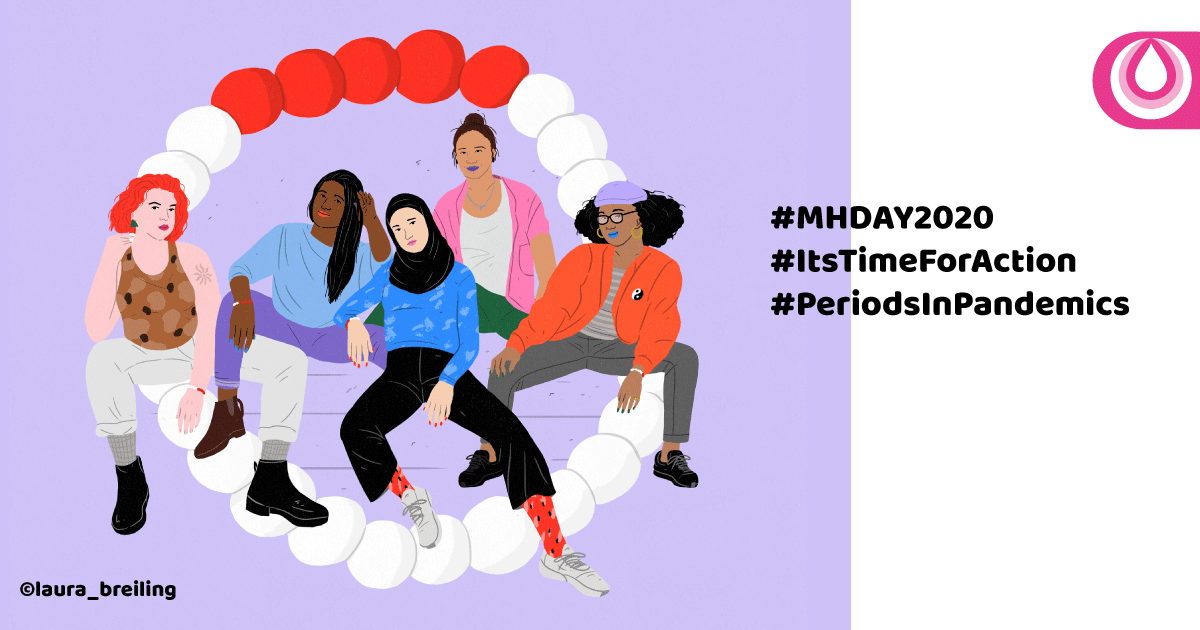 bloodygood__'s tweet photo. Periods don’t stop for pandemics. Neither do we. #ItsTimeForAction to end period stigma. If you can, please donate to help us get period essentials to everyone who needs them, in lockdown and beyond: https://t.co/xMKlTW1jZT #periodsinapandemic #MHDay2020 Art @LauraBreiling https://t.co/rqBRzhVPvW