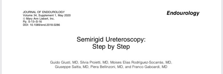 GuidoGiusti's tweet photo. Interesting step by step paper on Atlas of @JEndourology on how to perform a #semirigid #URS safely and efficiently ... some good suggestions for younger colleagues! https://t.co/TAzLy7gBkv always grateful to my #ETCE team! https://t.co/LWdaGBqOMo