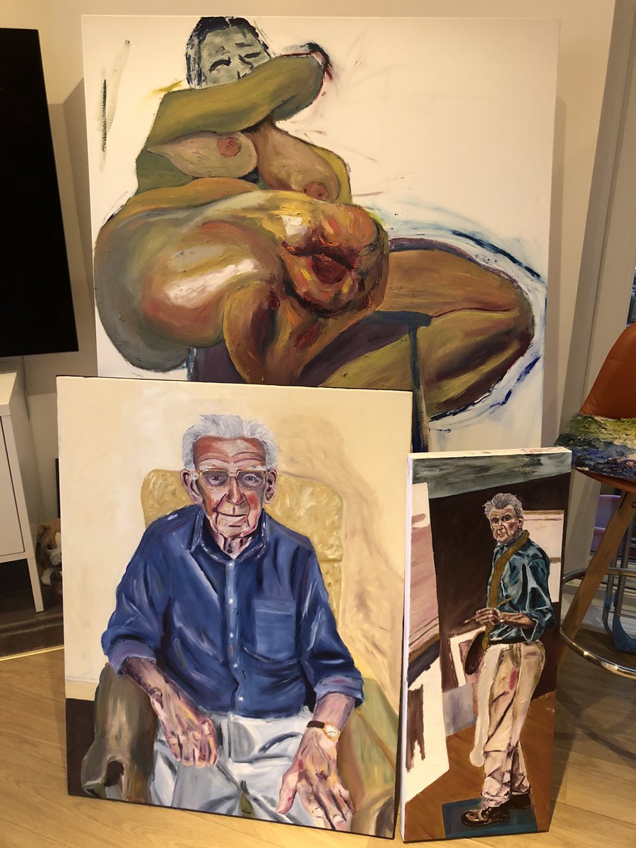 Work in progress - Lucian Freud and Jenny Saville study with the oldest guy in the village 103.