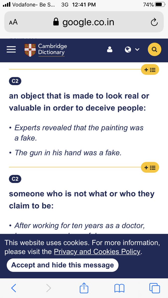 NikunjGargN's tweet photo. Since The New Fad in Certain Quarters Is To Dub Non-Govt Hand-Out News As FAKE NEWS..I Thought Let Me Put Out The Meaning Of The Word Fake Out For People To See That It Has NOTHING To Do With News Few Of Whose Elements May Not Be In Conformity With Govt’s Views On THAT Day! https://t.co/FXMP8eBXpE