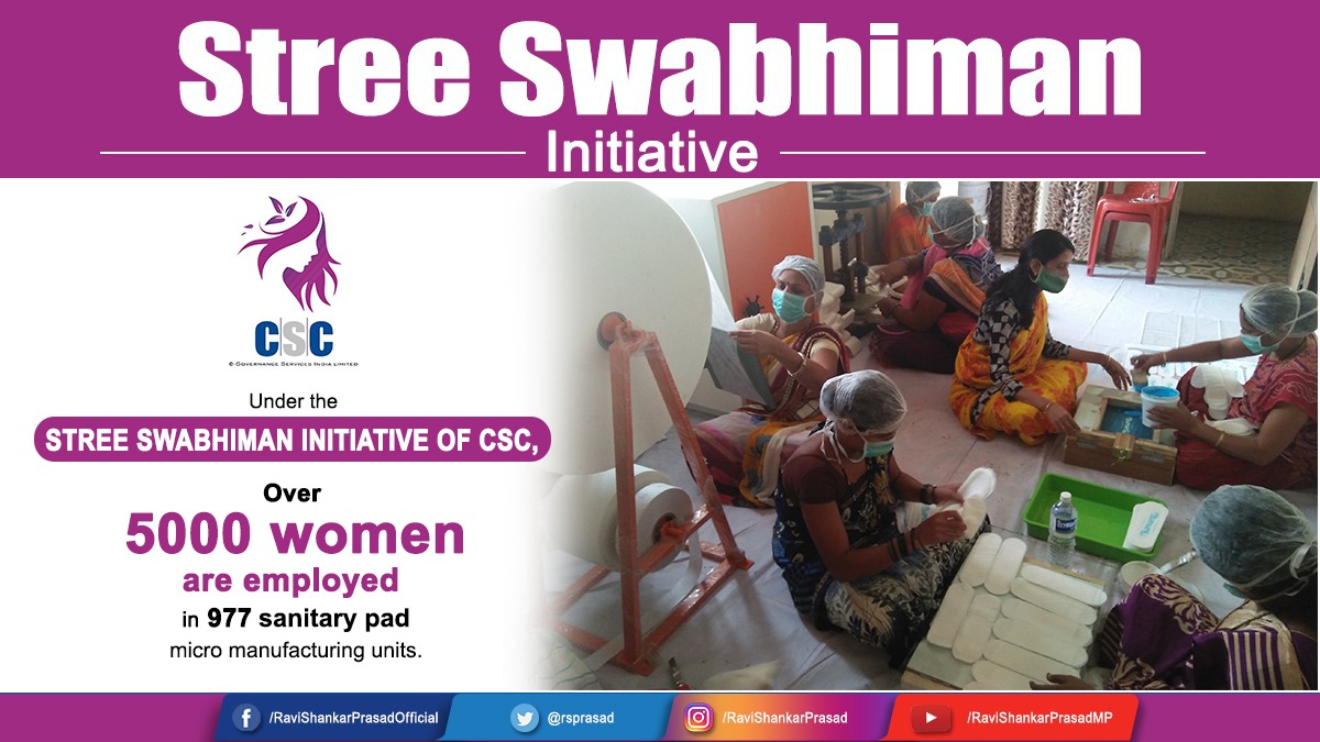 rsprasad's tweet photo. Stree Swabhiman initiative by the Common Services Centre promotes manufacturing of low-cost sanitary pads, educating school girls and women about menstrual hygiene at village level.
#MenstrualHygieneDay https://t.co/DeB9NNmdT3