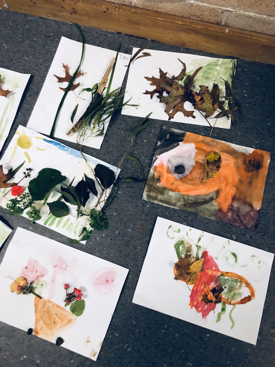 Inspired by Henri Rousseau’s artworks we used the technique of layering to create rainforest imagery #naturalmaterialsart