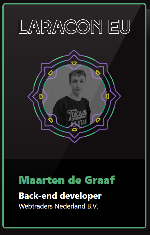 Webtraders's tweet image. Vandaag volgt onze developer Maarten de online editie van @LaraconEU #Laravel