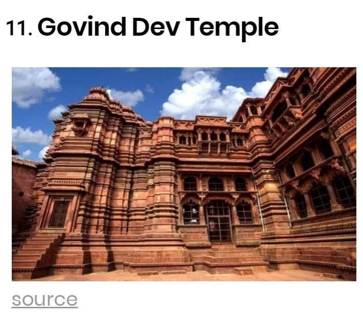 Govind DEV Temple- Aurangzeb hijrah built a mosque in Mathura at the site of the temple.