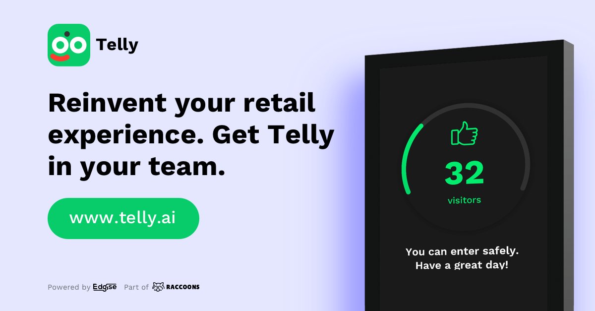 Let us introduce to you: Telly, <a href="/telly_ai/">Telly</a>, your virtual store assistant🤳🏽

5 quick wins:
-Track customer activity
-Provide automated safeguards
-Monitor locations remotely
-Inform customers real-time
-Verify face mask compliance

#covid19 #Retail 

telly.ai/covid19