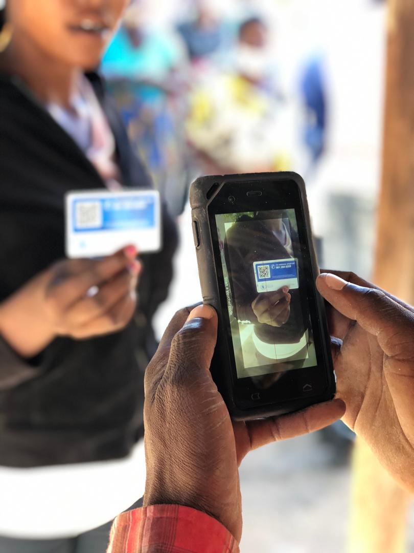WFPNamibia's tweet photo. @WFPNamibia is bringing technology to Social Protection powered by the @WFP SCOPE system. During this #COVID19Pandemic touchless systems like this ensure safer, faster and more efficient #drought response #food distribution to vulnerable communities. https://t.co/RHtBxLEyH8