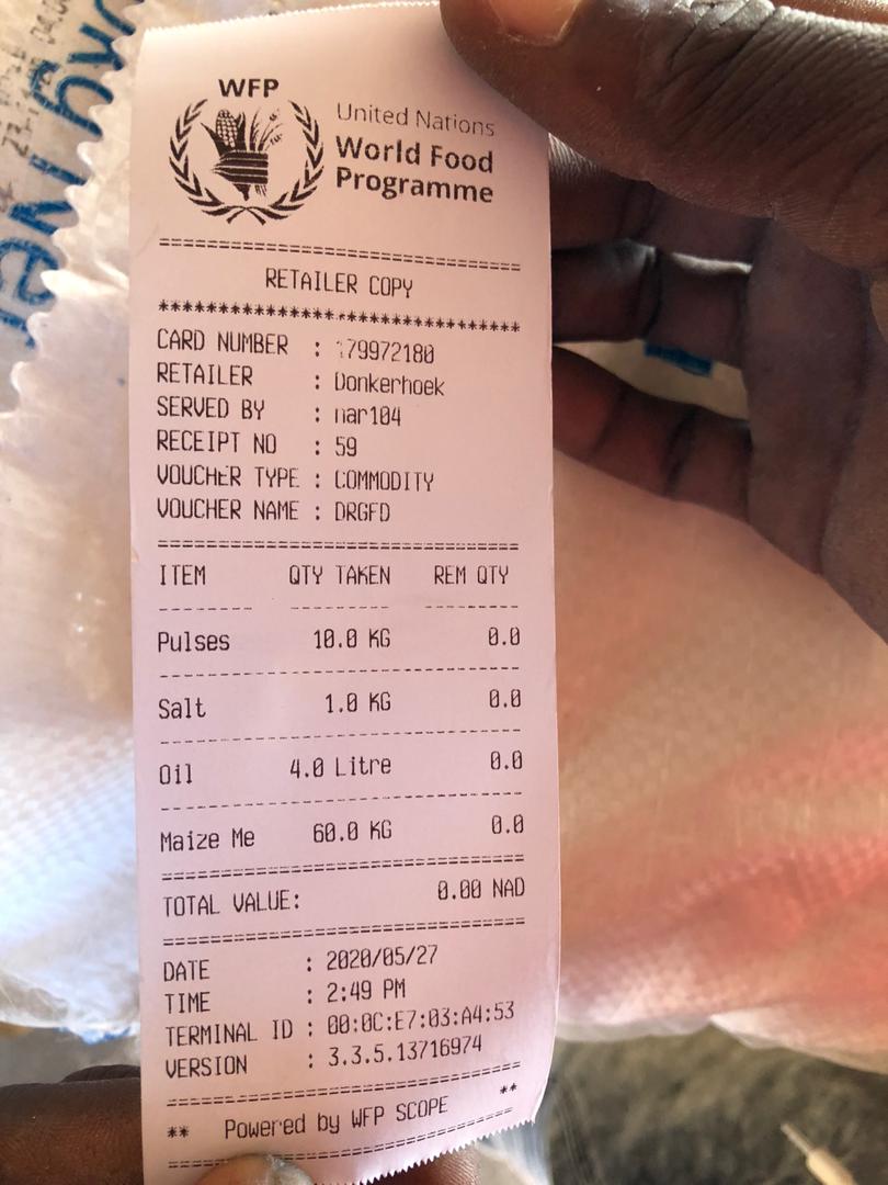WFPNamibia's tweet photo. @WFPNamibia is bringing technology to Social Protection powered by the @WFP SCOPE system. During this #COVID19Pandemic touchless systems like this ensure safer, faster and more efficient #drought response #food distribution to vulnerable communities. https://t.co/RHtBxLEyH8
