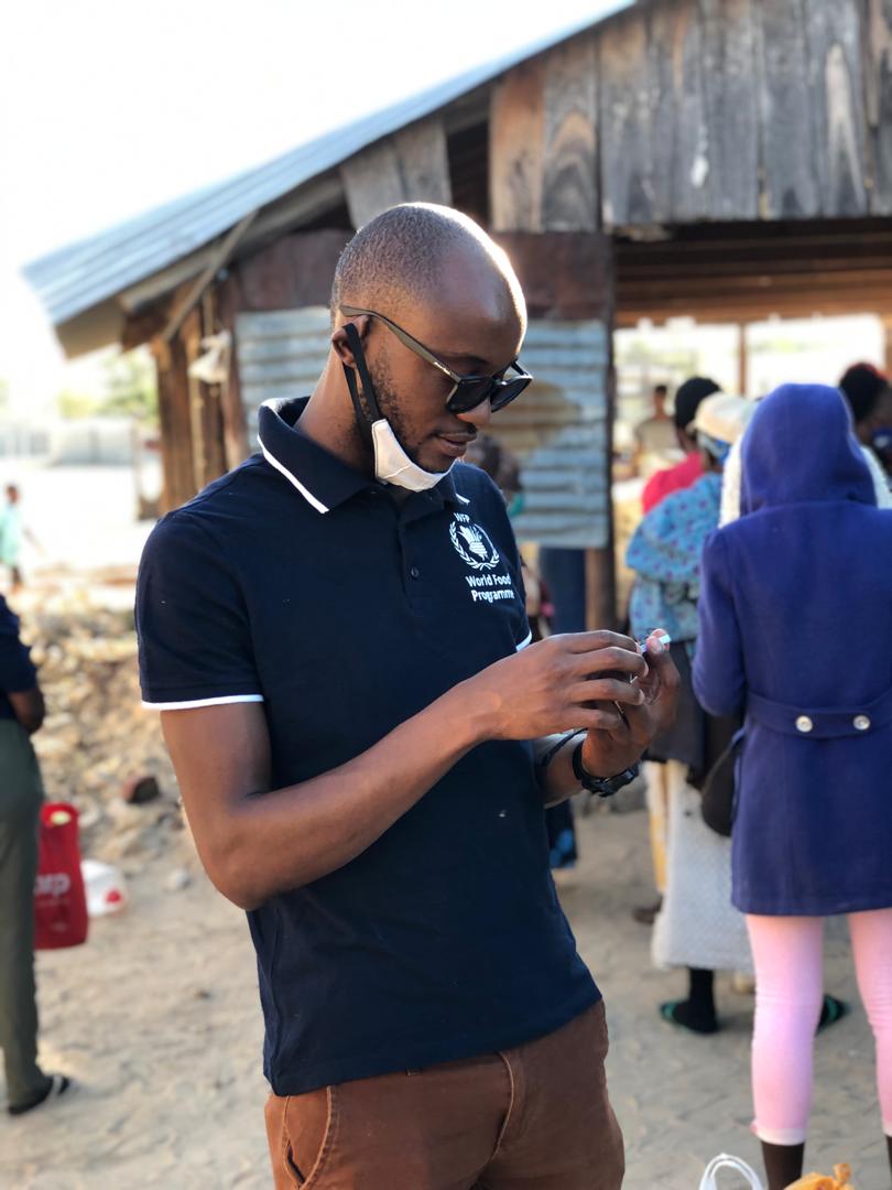 WFPNamibia's tweet photo. @WFPNamibia is bringing technology to Social Protection powered by the @WFP SCOPE system. During this #COVID19Pandemic touchless systems like this ensure safer, faster and more efficient #drought response #food distribution to vulnerable communities. https://t.co/RHtBxLEyH8