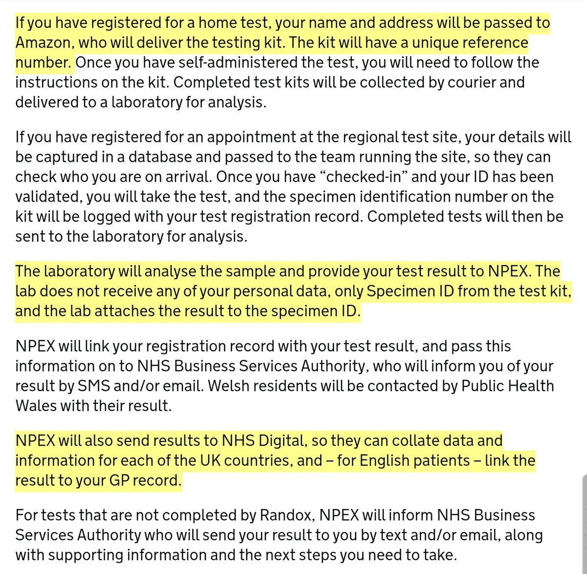 I decided to look at the privacy information regarding the government's testing - again, a really interesting read  https://www.gov.uk/government/publications/coronavirus-covid-19-testing-privacy-information/testing-for-coronavirus-privacy-information 8/n
