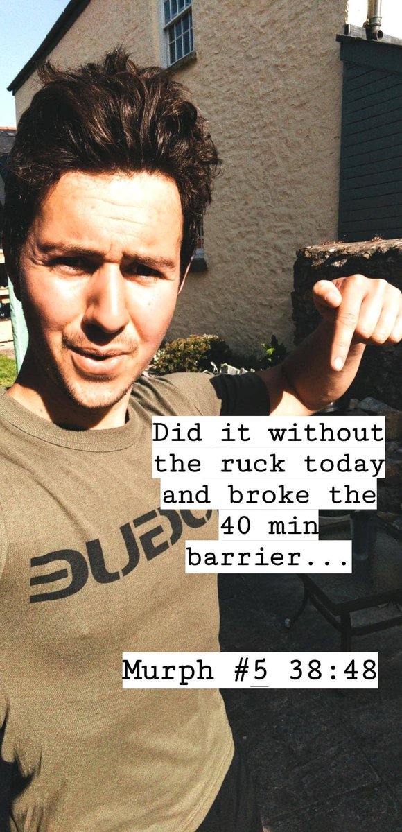 Matt Watkins (@iammatthwatkins) on Twitter photo Day 5. Did it without the ruck this morning and broke the 40 min barrier. Murph #5 38.48
#CrossFit #murphchallenge #MemorialDay Day 5. Did it without the ruck this morning and broke the 40 min barrier. Murph #5 38.48
#CrossFit #murphchallenge #MemorialDay