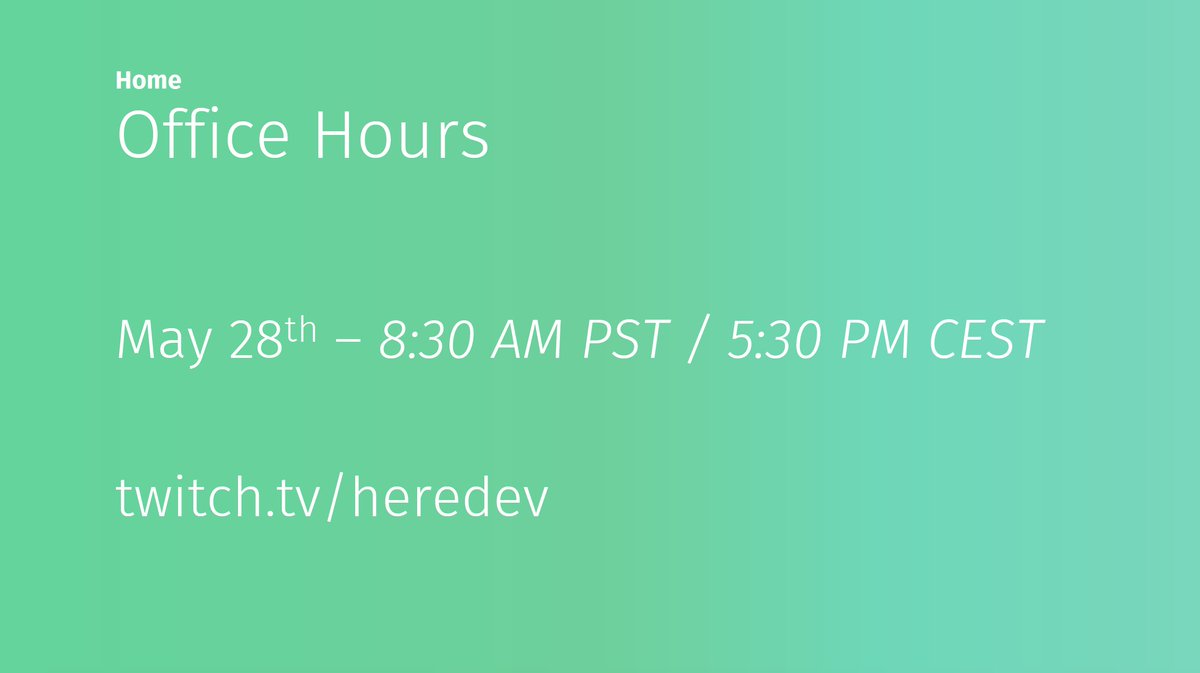 heredev's tweet image. Join us today for another episode of Home Office Hours. Do you have questions about #routing, #geofencing or HERE&apos;s #AndroidSDK? Vidhan Bhonsle and @sueselbeck have the answers. Tune in at 5:30 PM CEST / 8:30 AM PST: t.her.is/heredevTV #officehours #Twitch