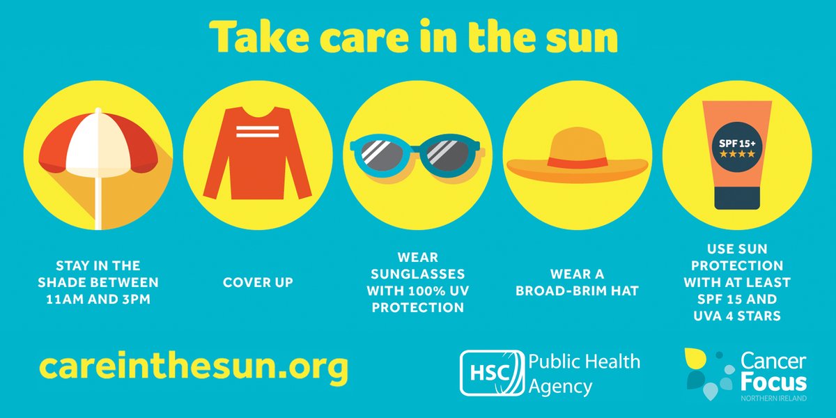 The UV level will reach 7 in parts of NI today. Remember to stay safe in the sun 😎. Protect your skin when UV level is 3 or more. Check the UV index at metoffice.gov.uk/uv Further info at careinthesun.org #careinthesun