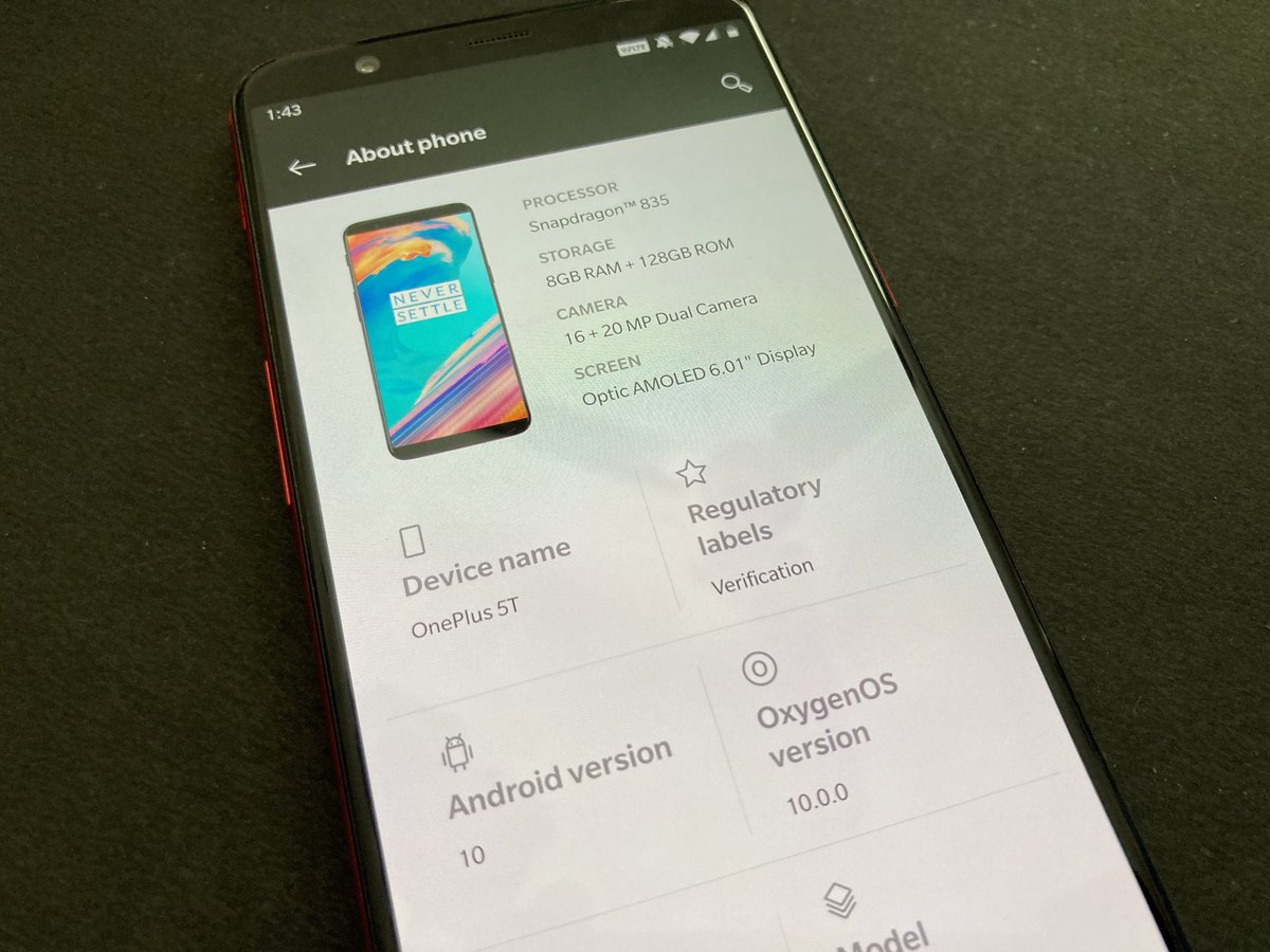 OnePlus 5T has got the Android 10 update 
#Oneplus5T #Android10