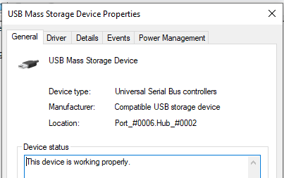 At this point, it was time to plug the device in. Windows instantly recognised it, as a USB storage device!