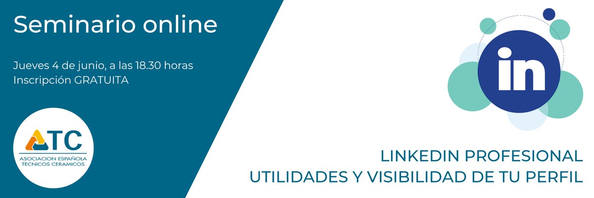 atece_org's tweet photo. ▶ ¿Te apuntas al Seminario online “LinkedIn Profesional. Utilidades y Visibilidad de tu Perfil”?

📝 Inscripción GRATUITA y + info en https://t.co/sUEDvsJGKu

👩🏼‍🏫 Ponente: @vcelades | Psicotalent. https://t.co/vmfvElGxVX
