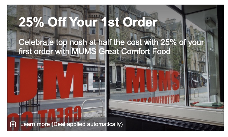 MUMSEDINBURGH's tweet photo. MUMS Click &amp; Collect store now open &amp; available via https://t.co/h116Kb9uNM (click on the 'Shop Now button) or via our website https://t.co/rHjapWGlIL.  25% off your first order &amp; 15% off all subsequent orders #Takeaway  #delivery  #edinburgh #nomnom https://t.co/pN1R5d24bT