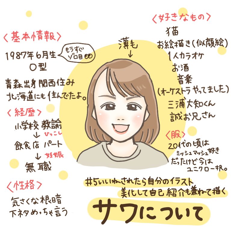 #5いいねされたら自分のイラスト美化して自己紹介も兼ねて描く 
趣味が一緒な人もそうでない人も、仲良くしてくれたら嬉しいです✨
未だTwitter慣れなくて人見知りしてます?本当はみんなと仲良くなりたい? 