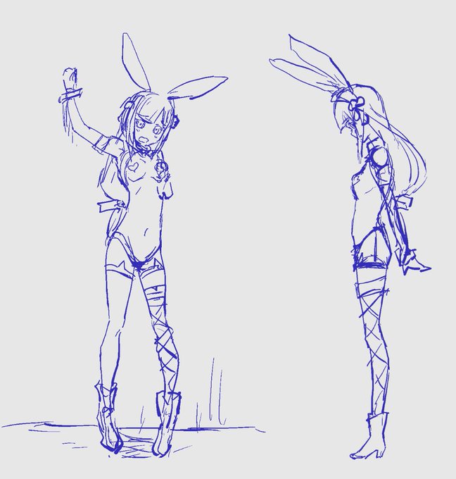 紬逆バニーを今更描こうと思ったけど難しそう 